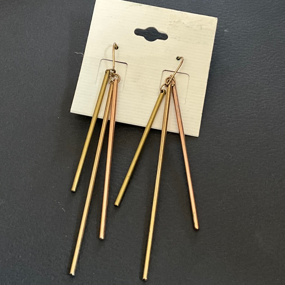 Elegant Two-Tone Gold & Rose Gold Drop Earrings